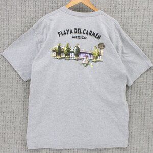 Vintage Yazbek Shirt Mens 2XL Gray Short Sleeve Playa Del Carmen Mexico Turtles